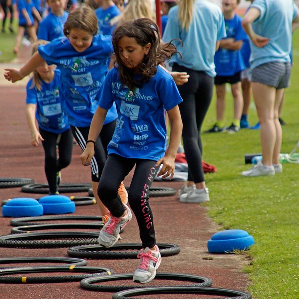 Kinderleichtathletik vor Ort am 28. Juni 2018 in Stuttgart-Degerloch