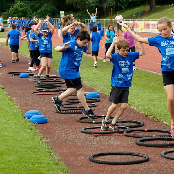 Kinderleichtathletik vor Ort am 28. Juni 2018 in Stuttgart-Degerloch