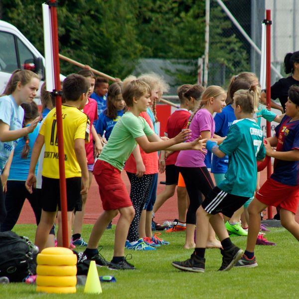 Kinderleichtathletik vor Ort am 28. Juni 2018 in Stuttgart-Degerloch